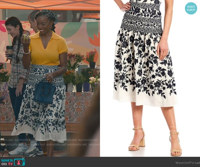 Antonio Melani  Floral Print A-Line Skirt worn by Helen Decatur (Heather Headley) on Sweet Magnolias