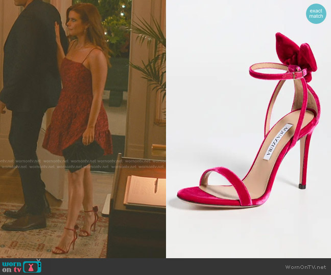 Aquazzura Bow Tie Sandals 105mm worn by Maddie Townsend (JoAnna Garcia Swisher) on Sweet Magnolias