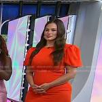 Ashley Graham’s red chiffon maxi dress on Today