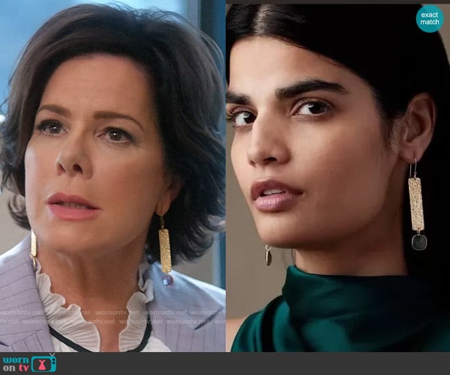 Aureus + Argent Column Earrings worn by Margaret Wright (Marcia Gay Harden) on So Help Me Todd