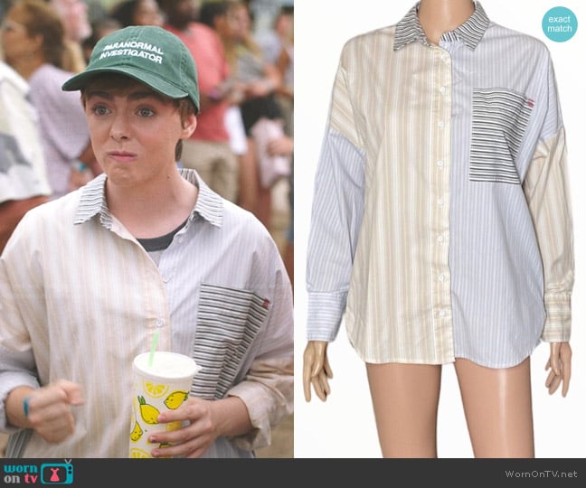 BDG Multicolor Striped Button Down Shirt worn by Skye (Elsie Fisher) on The Summer I Turned Pretty