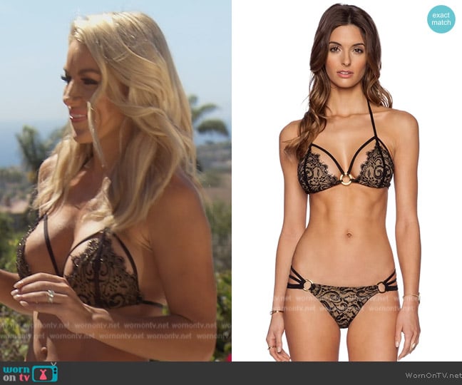 Breach Bunny Gunpowder and Lace Triangle Bikini Top worn by Jodie on The Real Housewives of Orange County