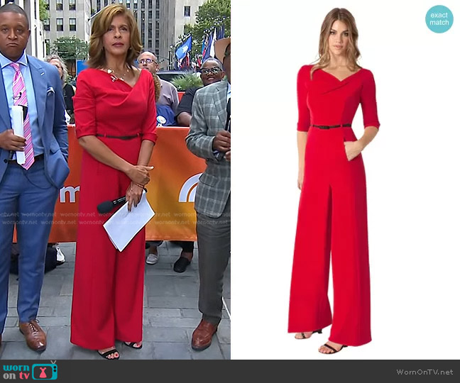 Black Halo Classic 3/4 Sleeve Jackie O Jumpsuit worn by Hoda Kotb on Today