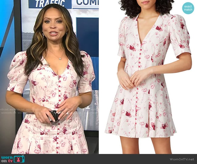 Chelsea and Walker Floral Button Front Mini Dress worn by Adelle Caballero on Today