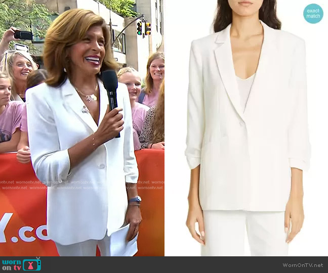 Cinq a Sept Khloe Ruched Sleeve Blazer worn by Hoda Kotb on Today