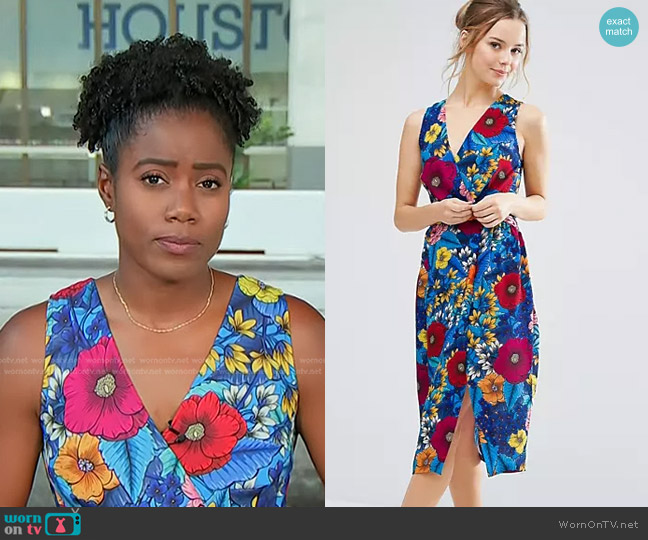 Closet London Floral Print Midi Summer Dress worn by Priscilla Thompson on Today