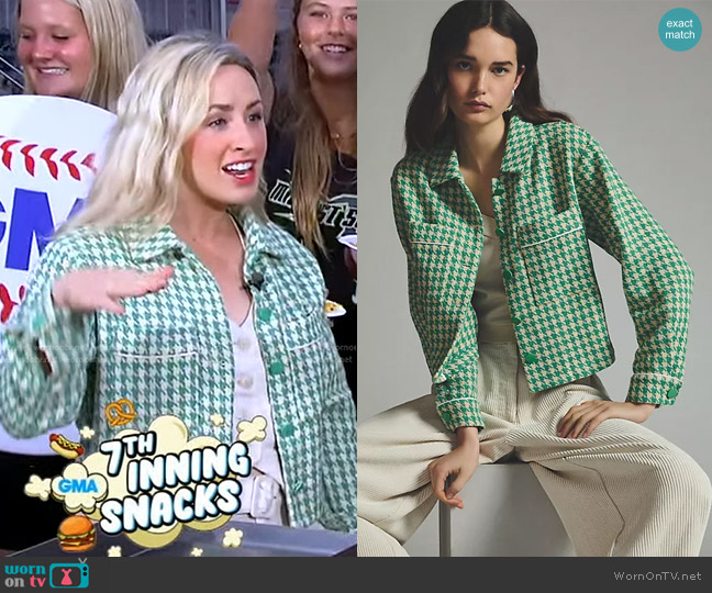 Dolan Left Coast Houndstooth Jacket worn by Kelsey Christensen on Good Morning America