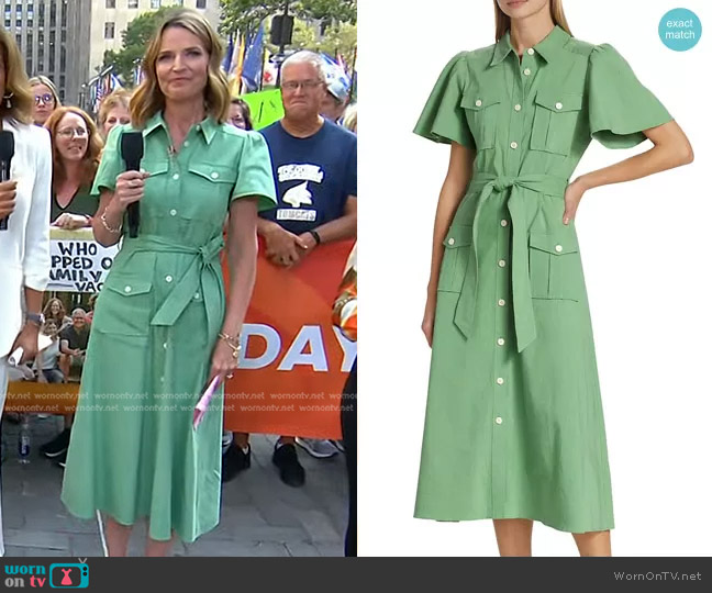 Derek Lam 10 Crosby Judy Belted Cargo Shirtdress worn by Savannah Guthrie on Today