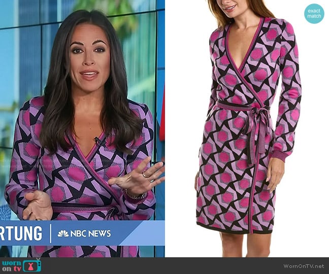 Diane von Furstenberg Alexio Wool-Blend Wrap Dress worn by Kaylee Hartung on Today