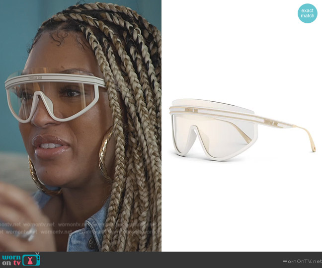 Dior DiorClub M2U Mask Sunglasses worn by Drew Sidora on The Real Housewives of Atlanta