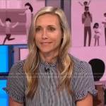 Dr. Katie Hurley’s striped ruffle trim blouse on NBC News Daily