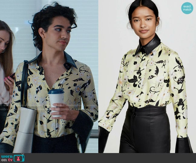 Ellery Battle Royale Silk Shirt worn by Marco Mejia (Miss Benny) on Glamorous