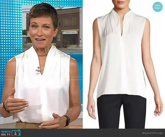 Elie Tahari Judith Silk Blouse worn by Stephanie Gosk on Today