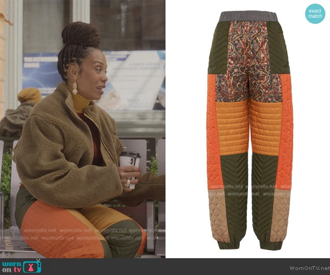 Etro Patchwork Shell Trousers worn by Dr. Nya Wallace (Karen Pittman) on And Just Like That