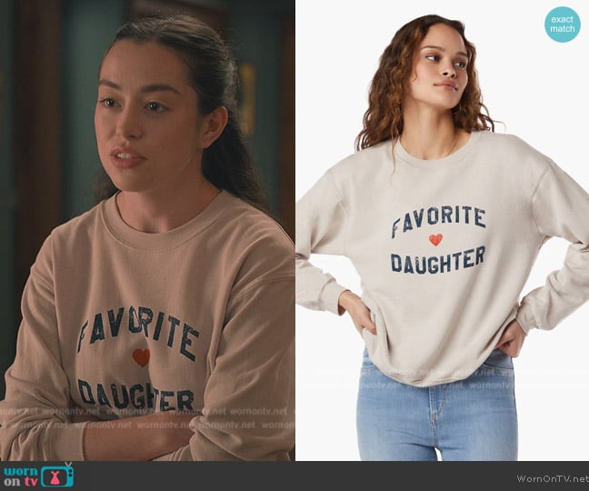 Favorite Daughter Willow Sweatshirt worn by Annie Sullivan (Anneliese Judge) on Sweet Magnolias