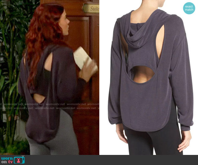 Free People Back Into It Cutout Hoodie worn by Sally Spectra (Courtney Hope) on The Young and the Restless