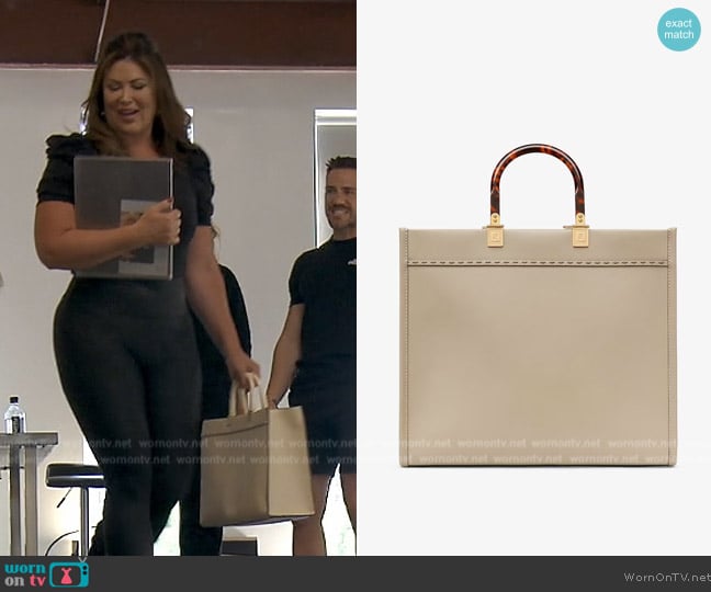 Fendi Sunshine Medium Tote worn by Emily Simpson on The Real Housewives of Orange County