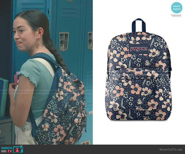 JanSport One Backpack in Fields of Paradise worn by Annie Sullivan (Anneliese Judge) on Sweet Magnolias