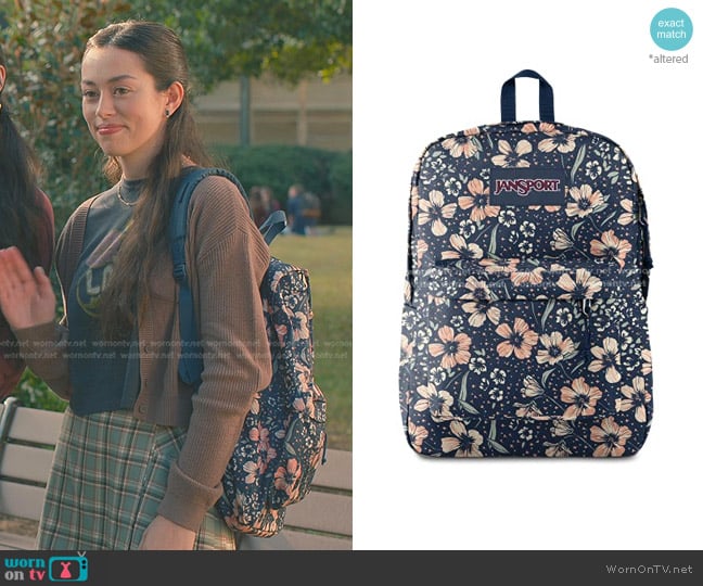 JanSport Superbreak One Backpack in Fields of Paradise worn by Annie Sullivan (Anneliese Judge) on Sweet Magnolias