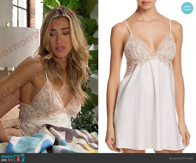 Flora Nikrooz Rosa Charm Chemise in Ivory worn by Sloan Peterson (Jessica Serfaty) on Days of our Lives