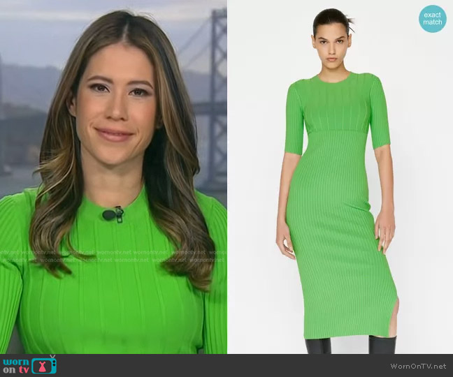 Frame Mixed Rib Midi Sweater Dress worn by Deirdre Bosa on NBC News Daily