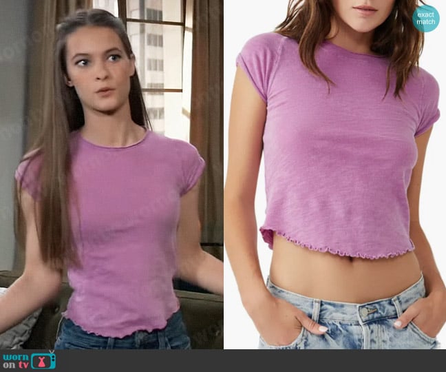 Free People Be My Baby T-shirt in Summer Tulips worn by Esme (Avery Kristen Pohl) on General Hospital