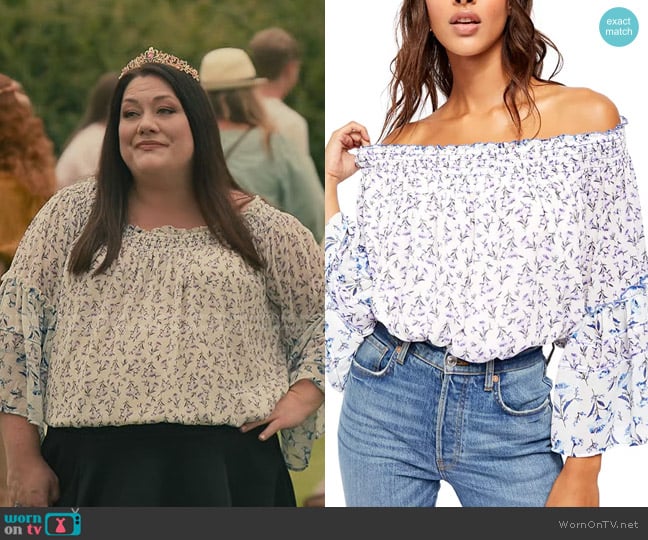 Free People Rose Valley Top worn by Dana Sue Sullivan (Brooke Elliott) on Sweet Magnolias