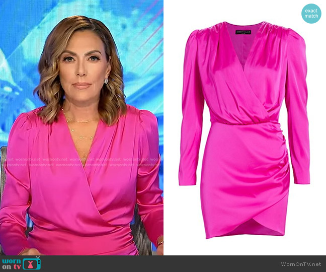 WornOnTV: Kyra Phillips’s pink satin wrap dress on Good Morning America ...