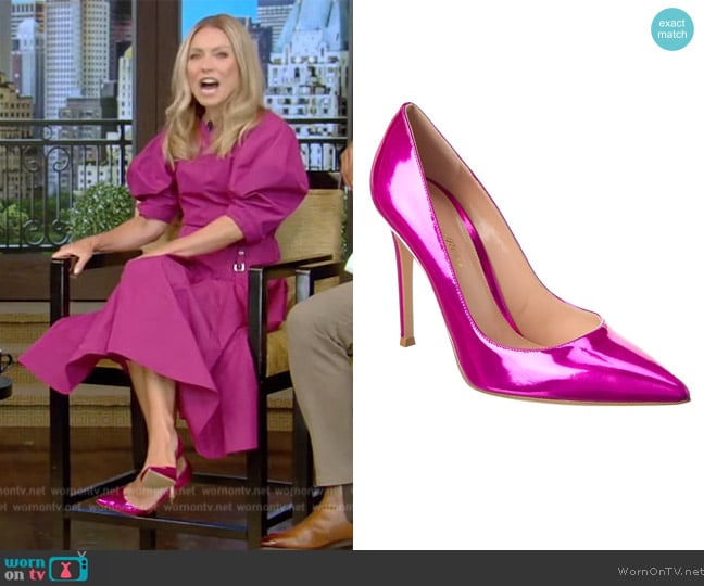 Gianvito Rossi Gianvito 105 Leather Pumps worn by Kelly Ripa on Live with Kelly and Mark