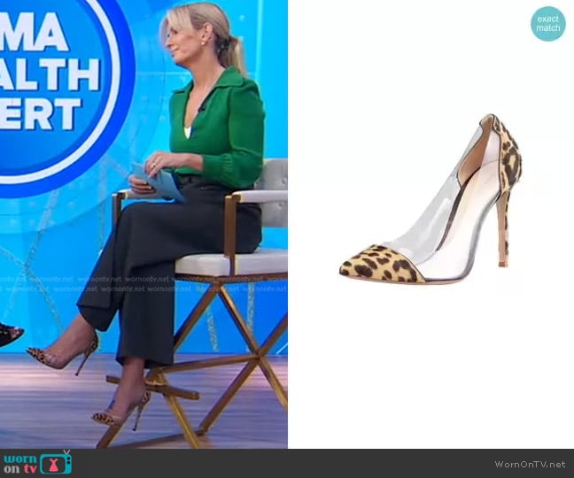 Gianvito Rossi Leopard-Print Calf Hair-PVC Pump worn by Dr. Jennifer Ashton on Good Morning America