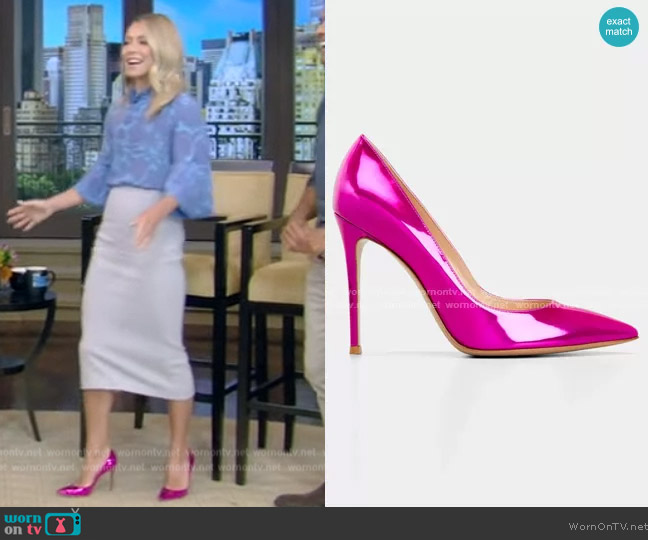 Gianvito Rossi Gianvito 105 Leather Pump worn by Kelly Ripa on Live with Kelly and Mark