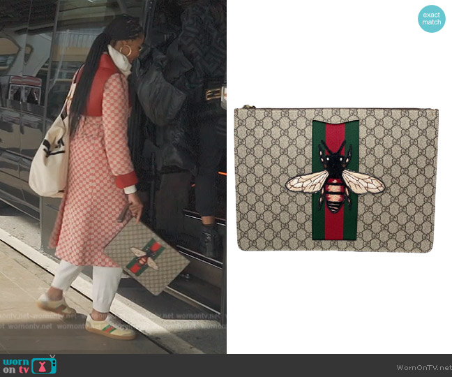 Gucci Bee Pochette GG Supreme worn by Courtney on The Real Housewives of Atlanta