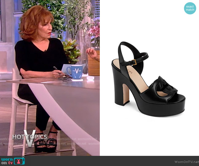 Gucci Interlocking G leather platform sandals worn by Joy Behar on The View