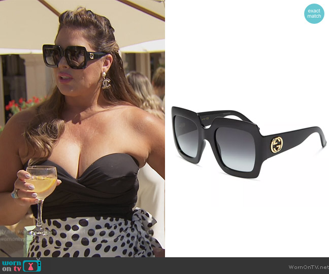 Gucci Oversized Square Sunglasses worn by Emily Simpson on The Real Housewives of Orange County