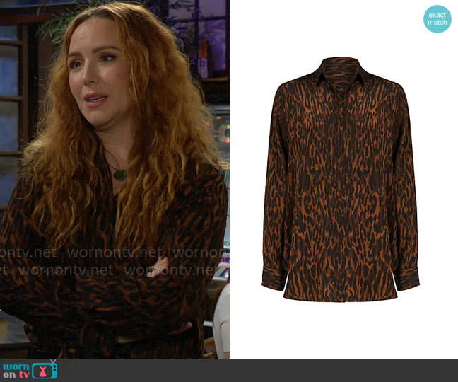 WornOnTV: Mariah’s leopard print button down shirt on The Young and the ...