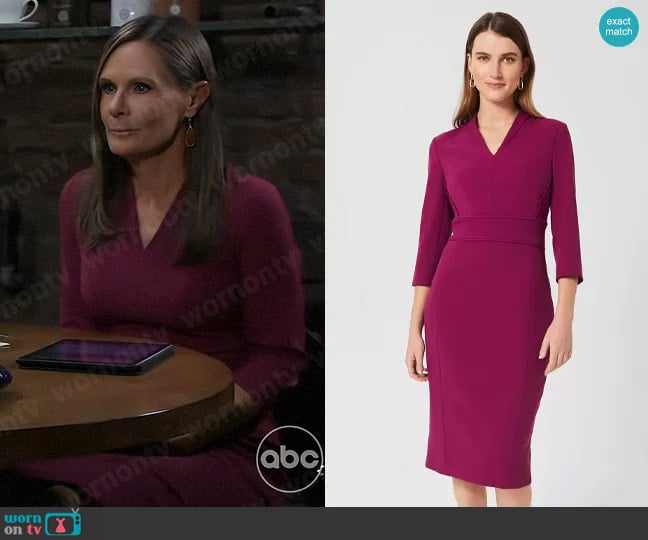 Hobbs Kim Dress in Bright Plum worn by Lucy Coe (Lynn Herring) on General Hospital