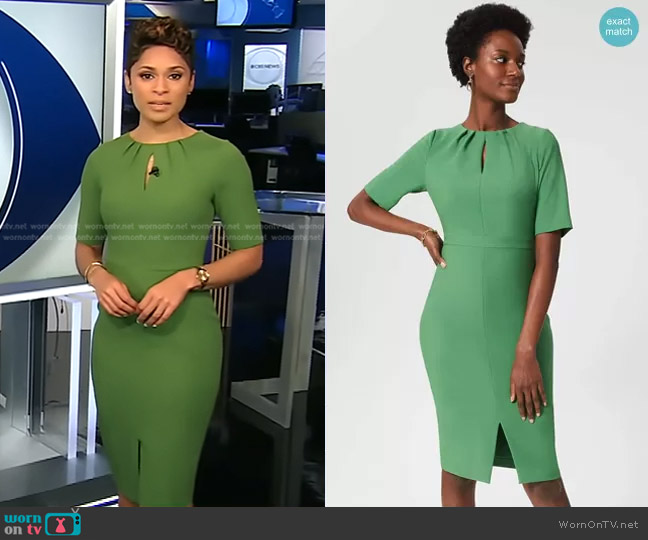 WornOnTV: Jericka’s green keyhole dress on CBS Evening News | Jericka ...