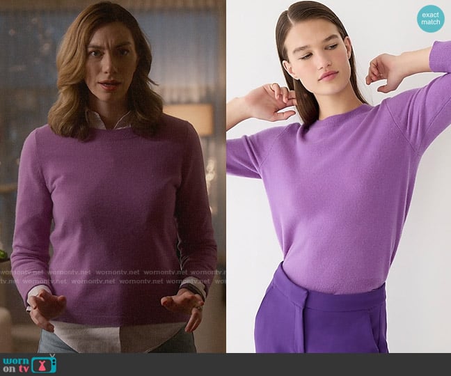 J. Crew Cashmere classic-fit crewneck sweater worn by Allison Grant (Madeline Wise) on So Help Me Todd