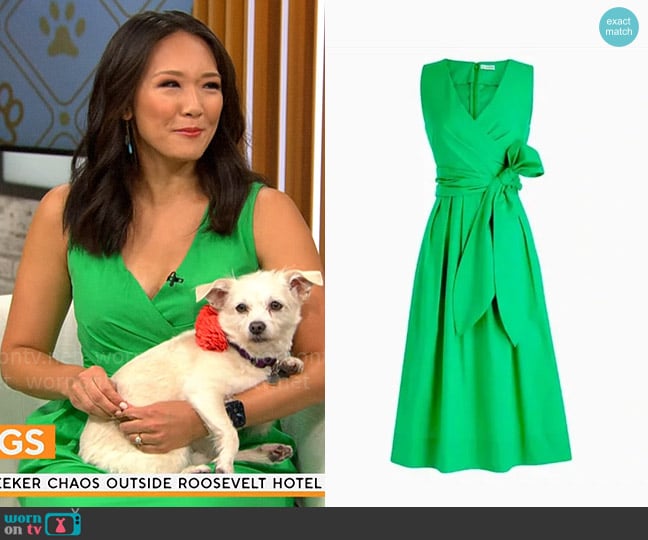 J. Crew Wrap Dress worn by Nancy Chen on CBS Mornings