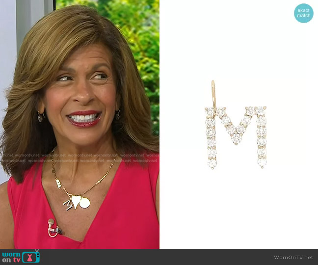 Jennifer Miller M Letter Charm worn by Hoda Kotb on Today