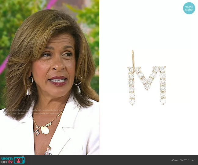 Jennifer Miller M Letter Charm worn by Hoda Kotb on Today