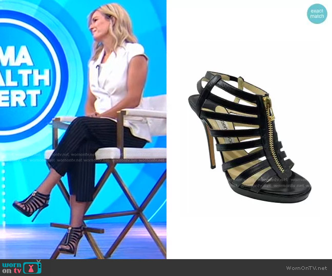 Jimmy Choo Caged Heeled Sandals worn by Dr. Jennifer Ashton on Good Morning America