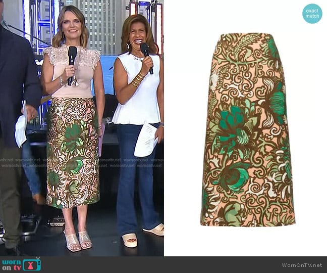 La DoubleJ Cotton Pencil Skirt worn by Savannah Guthrie on Today