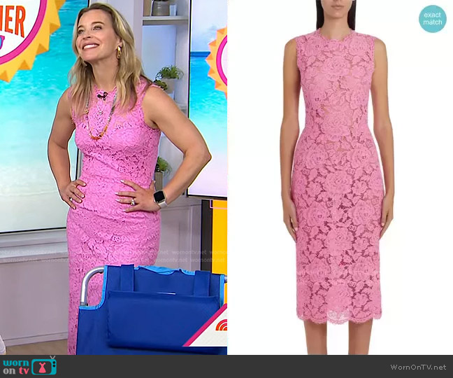 Dolce and Gabbana Lace Midi Dress worn by Jenn Falik on Today