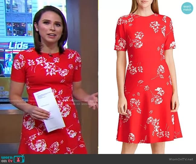 Lauren Ralph Lauren Jacquard Crepe Floral Dress worn by Elizabeth Schulze on Good Morning America