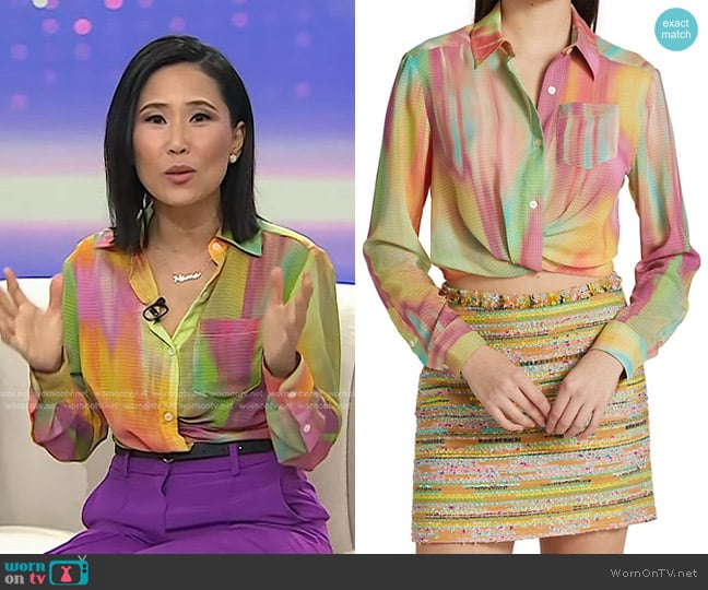 Le Superbe Sunset Tower Shirt worn by Vicky Nguyen on Today