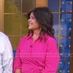 Liza Pereira’s pink wrap shirtdress on Good Morning America