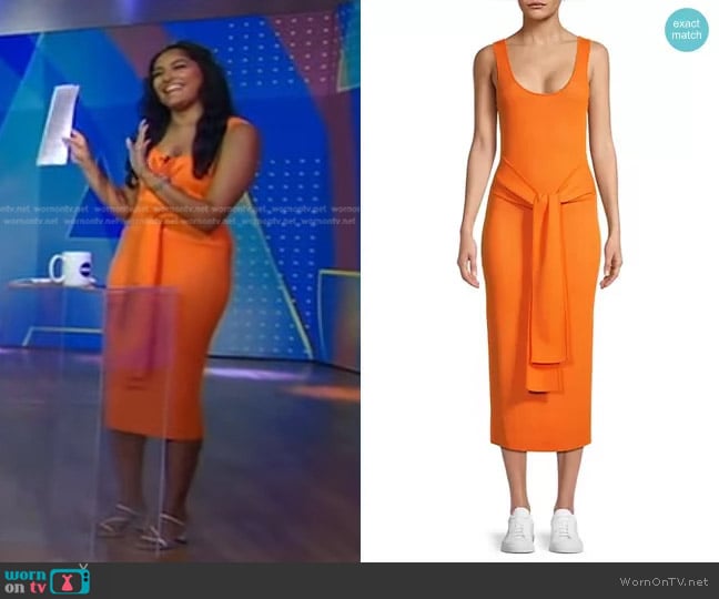 Toccin Lucy Tie-Front Midi-Dress worn by Reena Roy on Good Morning America