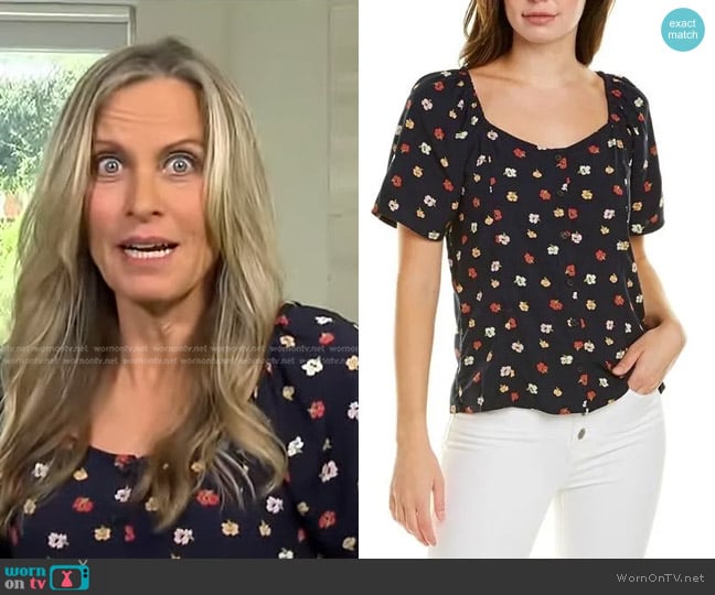 WornOnTV: Becky Worley’s navy floral top on Good Morning America
