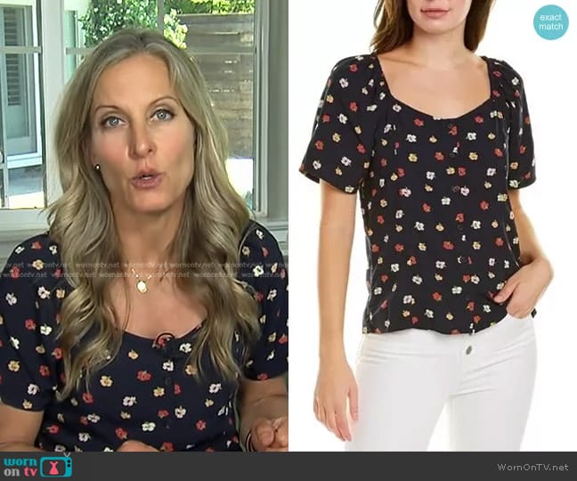 Madewell Ember Floral Button Down Blouse worn by Becky Worley on Good Morning America